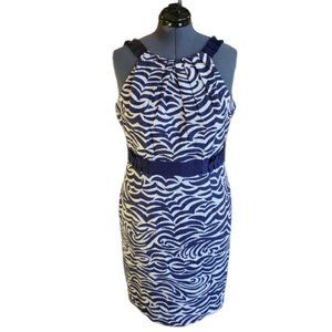 Antonio Melani Jorja Navy White Halter Dress Women's Size 14